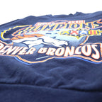 JERZEES 90s USA made NFL printed sweatshirt M Navy Fleece lining SUPER BOWL DENVER BRONCOS