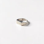 Vintage Silver Rectangular Signet Ring Plain Square Face Stamped SILVER 19
