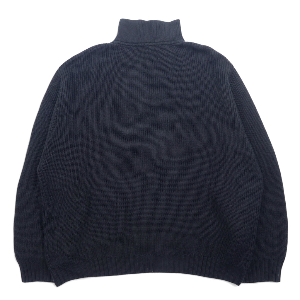 HARLEY DAVIDSON Half-Zip Knit Sweater 3XL Black Acrylic Logo Patch Unused