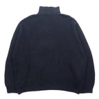HARLEY DAVIDSON Half-Zip Knit Sweater 3XL Black Acrylic Logo Patch Unused