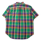 Ralph Lauren Classic Fit Short Sleeve Button Down Shirt 2XLT TALL Green Check Cotton Small Pony Embroidery Big Size