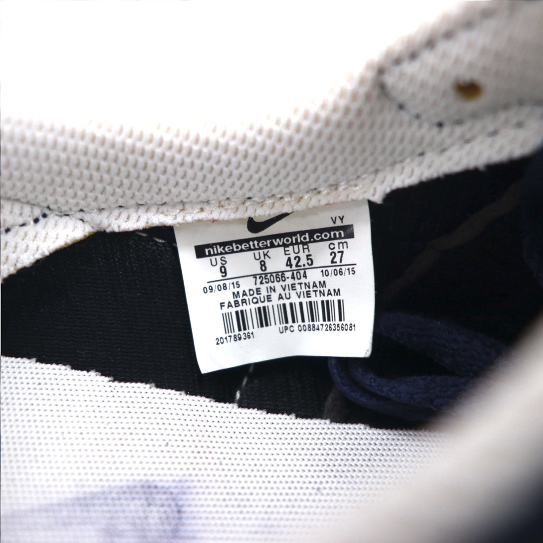 NIKE Challenger Suede Sneakers 27cm Navy Mesh 725066-404