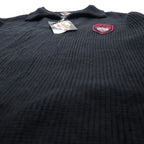 HARLEY DAVIDSON Half-Zip Knit Sweater 3XL Black Acrylic Logo Patch Unused