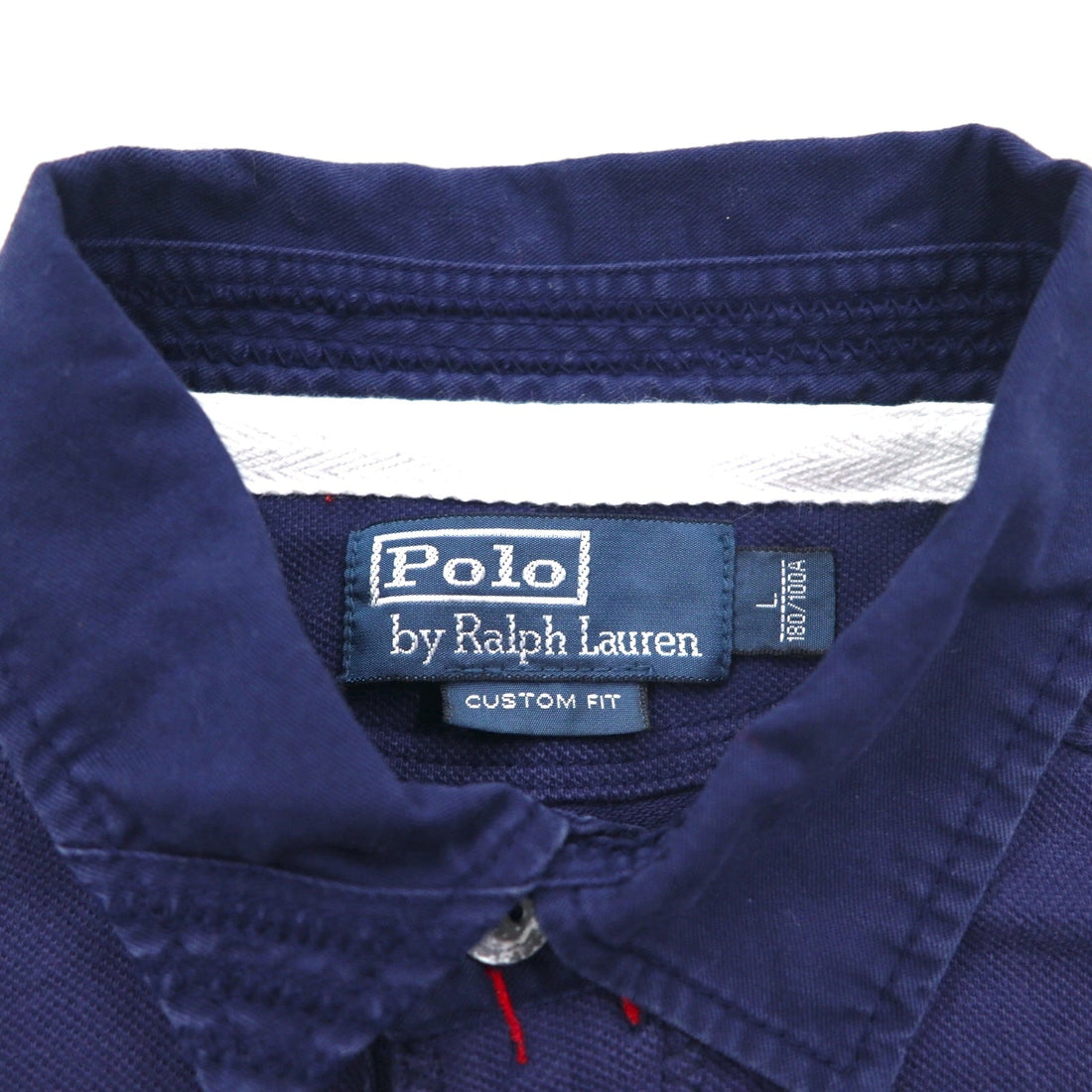 Polo by Ralph Lauren 90s Big Pony Embroidered Polo Shirt L Navy Pique Patchwork