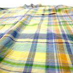 Ralph Lauren Beach Twill Short Sleeve Button Down Shirt 2XLT TALL Yellow Check Cotton Small Pony Embroidery Big Size