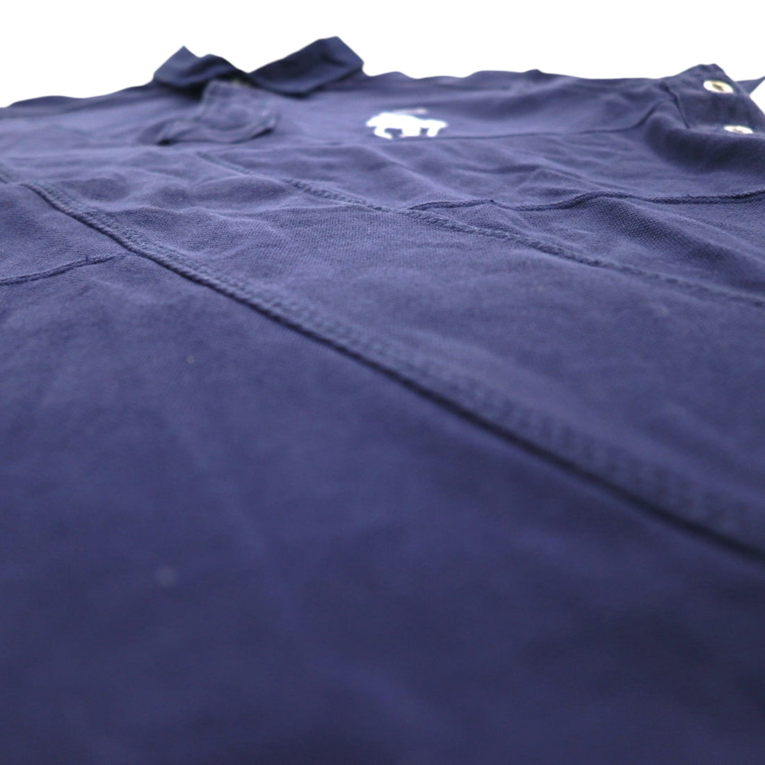 Polo by Ralph Lauren 90s Big Pony Embroidered Polo Shirt L Navy Pique Patchwork