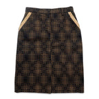 FENDI Made in Italy Zucca Monogram Skirt L Black Cotton All-over Geometric Pattern
