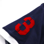 Polo by Ralph Lauren 90s Big Pony Embroidered Polo Shirt L Navy Pique Patchwork