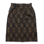 FENDI Made in Italy Zucca Monogram Skirt L Black Cotton All-over Geometric Pattern