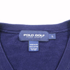 POLO GOLF RALPH LAUREN 90年代 USA製 Vネック ニット ベスト L ネイビー スモールポニー刺繡