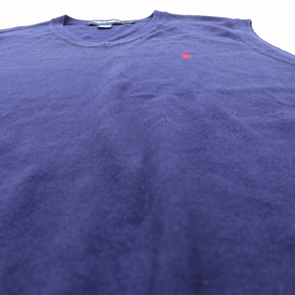 POLO GOLF RALPH LAUREN 90年代 USA製 Vネック ニット ベスト L ネイビー スモールポニー刺繡