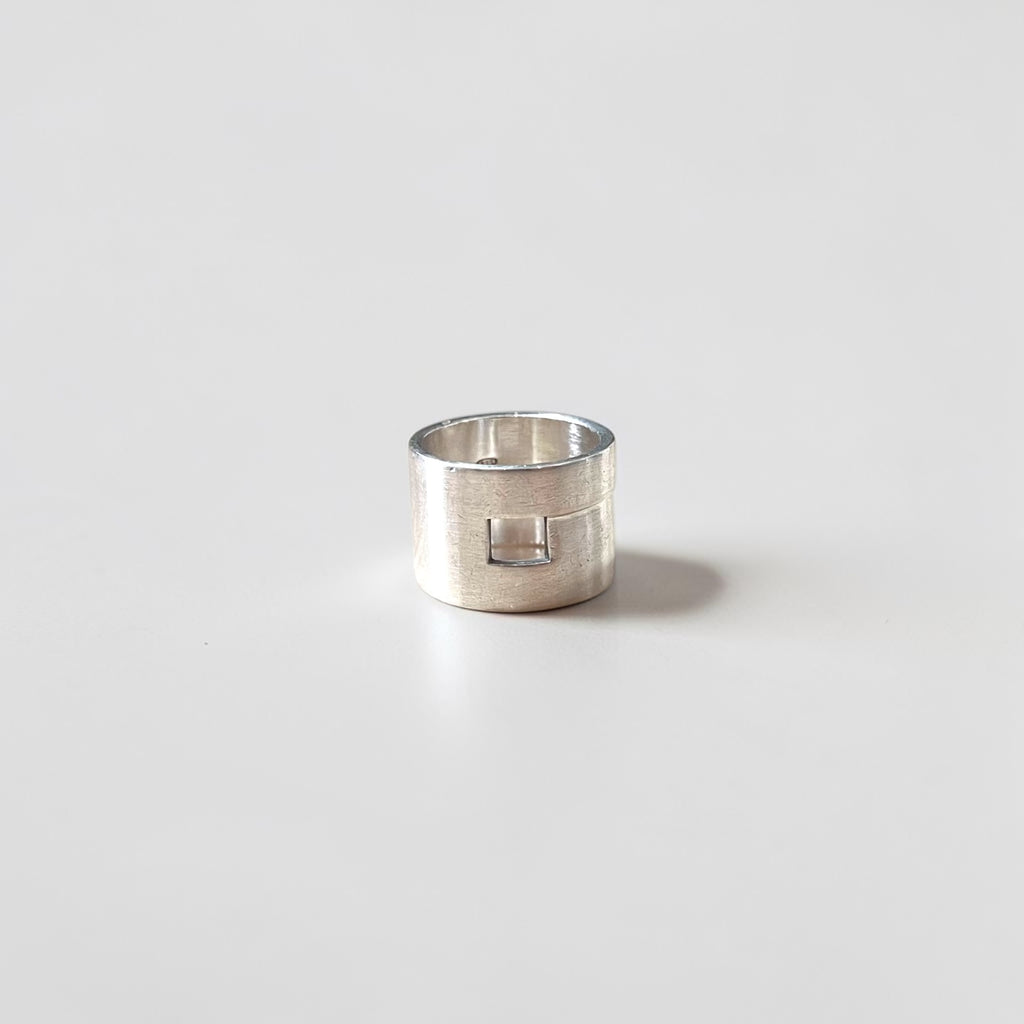 GUCCI Italian Made Vintage Wide Silever Ring, Silver925