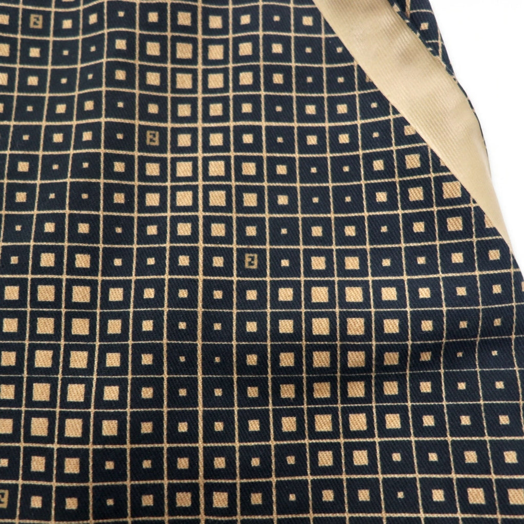 FENDI Made in Italy Zucca Monogram Skirt L Black Cotton All-over Geometric Pattern