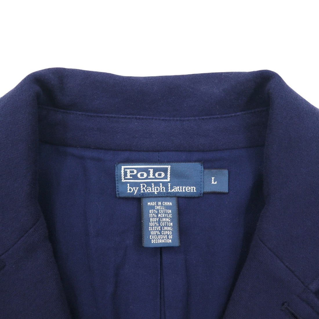 Polo Ralph Lauren 90年代 3B テーラードジャケット ブレザー L ネイビー コットン ポニー刺繍