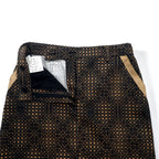 FENDI Made in Italy Zucca Monogram Skirt L Black Cotton All-over Geometric Pattern