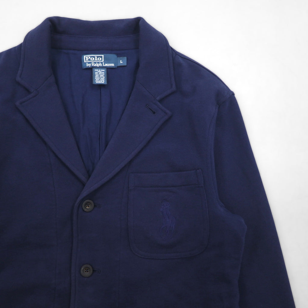 Polo Ralph Lauren 90年代 3B テーラードジャケット ブレザー L ネイビー コットン ポニー刺繍