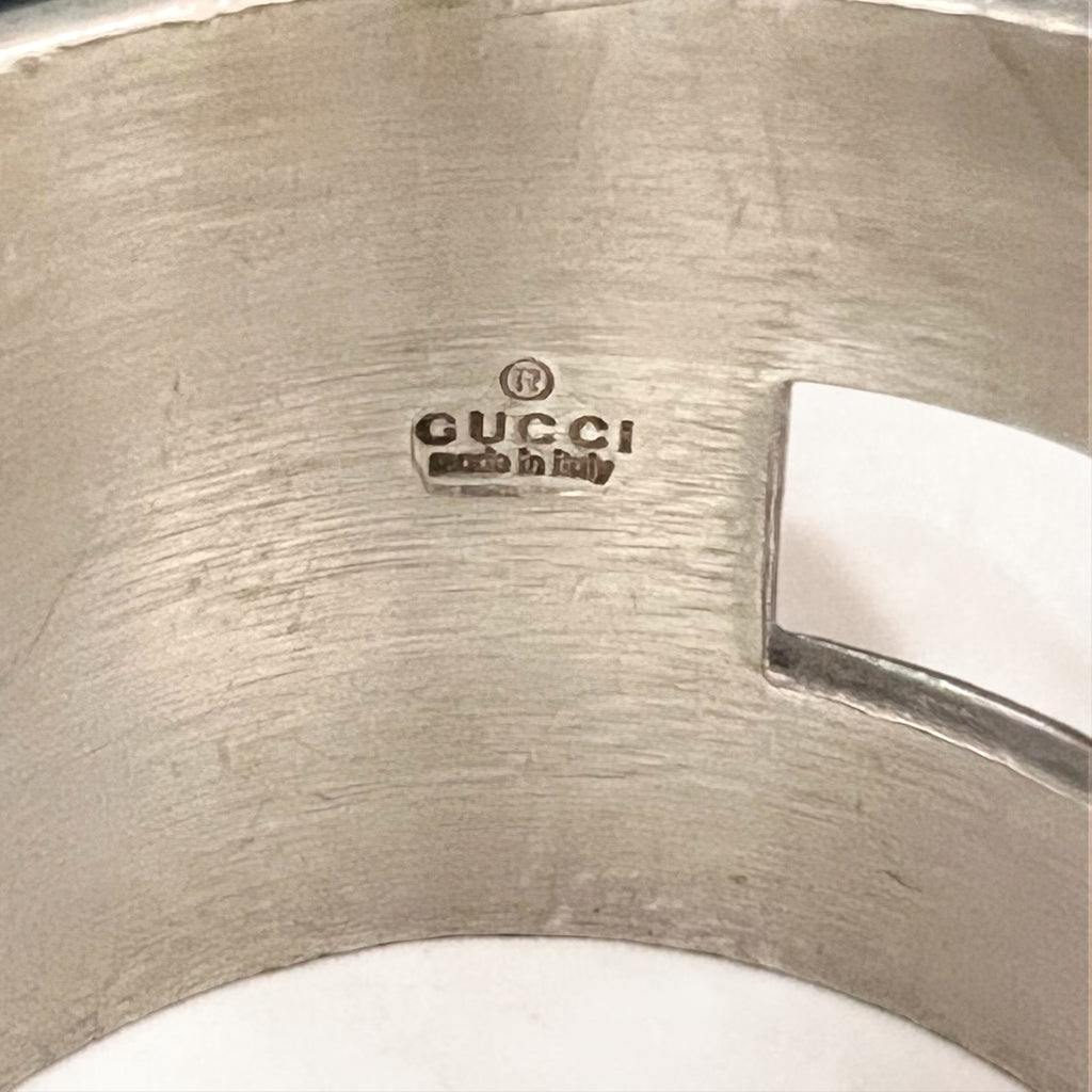 GUCCI Italian Made Vintage Wide Silever Ring, Silver925