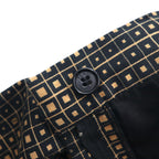 FENDI Made in Italy Zucca Monogram Skirt L Black Cotton All-over Geometric Pattern