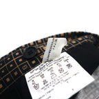 FENDI Made in Italy Zucca Monogram Skirt L Black Cotton All-over Geometric Pattern