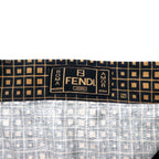 FENDI Made in Italy Zucca Monogram Skirt L Black Cotton All-over Geometric Pattern