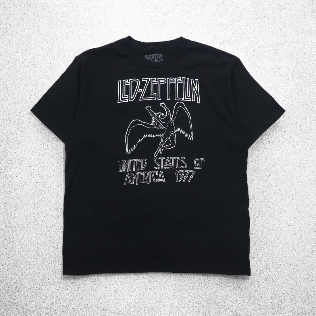 LED ZEPPELIN Led Zeppelin Rock Band T-Shirt XL Black Cotton UNITED STATES OF AMERICA 1977