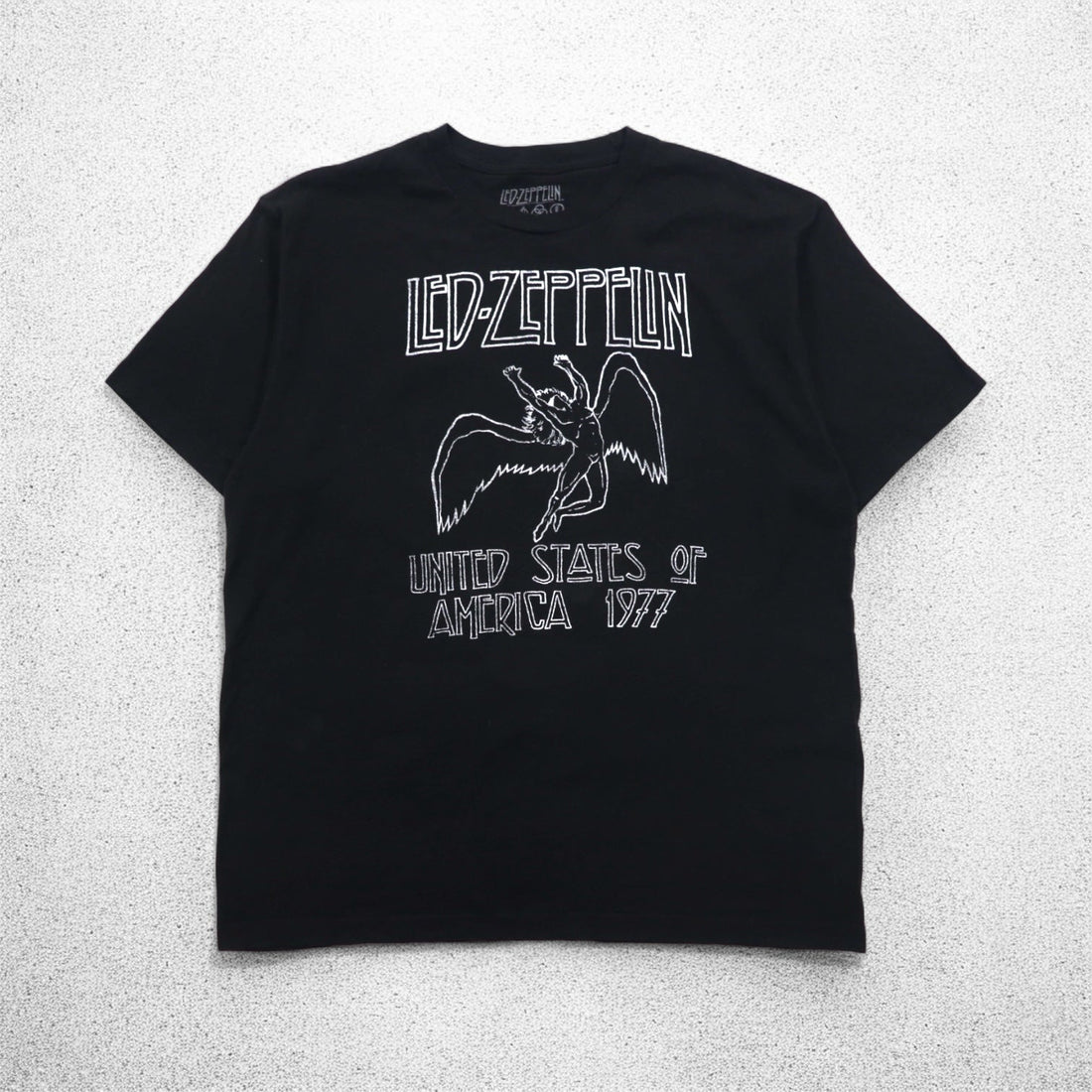 LED ZEPPELIN Led Zeppelin Rock Band T-Shirt XL Black Cotton UNITED STATES OF AMERICA 1977