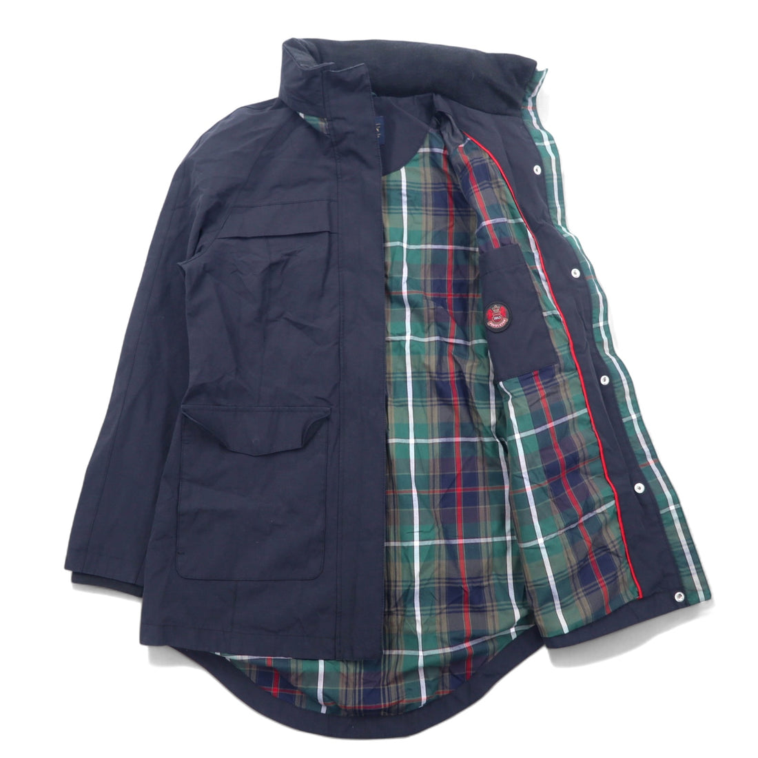 PENDLETON Mountain Parka S Black Polyester Double Zip Check Lining Retractable Hood