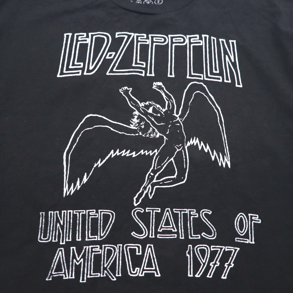 LED ZEPPELIN Led Zeppelin Rock Band T-Shirt XL Black Cotton UNITED STATES OF AMERICA 1977