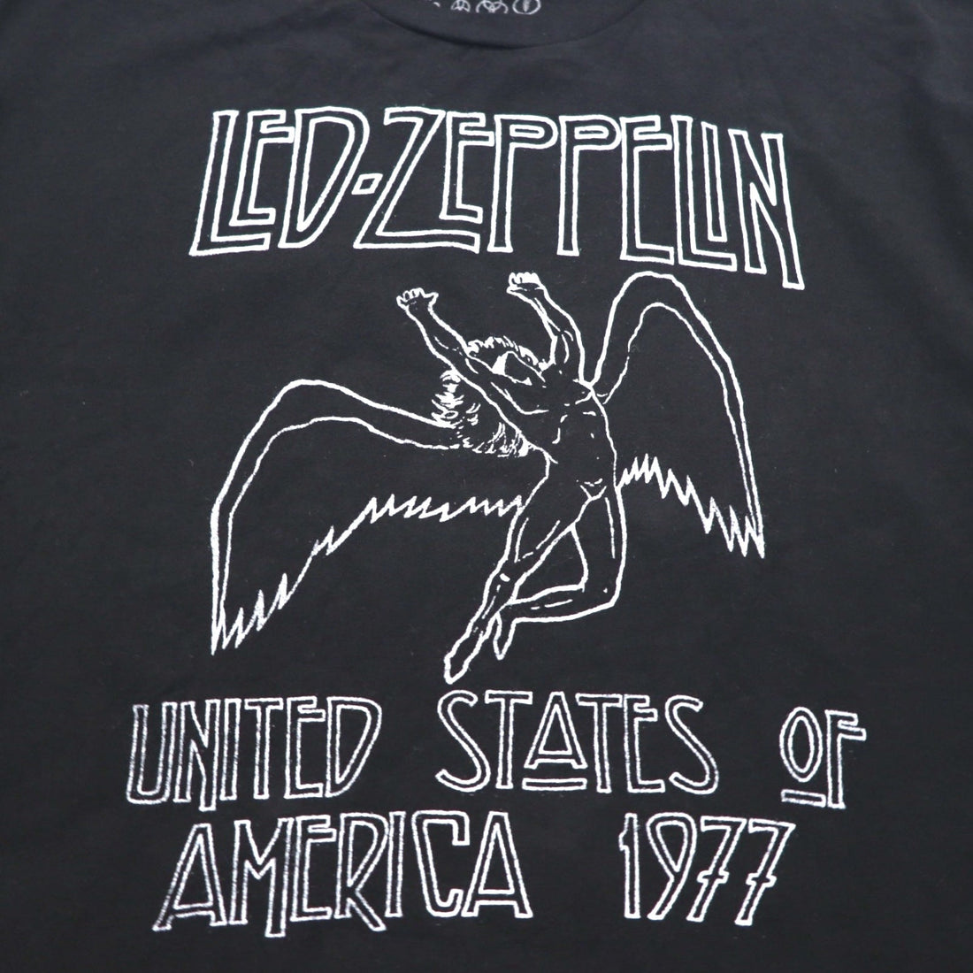 LED ZEPPELIN Led Zeppelin Rock Band T-Shirt XL Black Cotton UNITED STATES OF AMERICA 1977