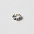 Sterling Silver 925 Geometric Chevron Zigzag Wide Band Ring Vintage Style