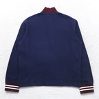 Polo by Ralph Lauren Half Zip Reverse Weave Sweatshirt, XL, Navy, Ribbed Line