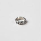 Sterling Silver 925 Geometric Chevron Zigzag Wide Band Ring Vintage Style