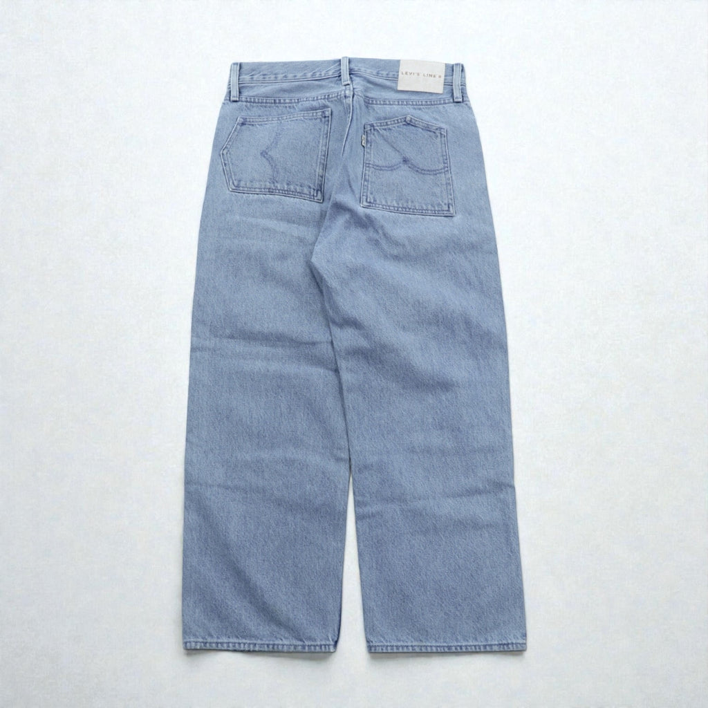 Levi's LINE8 ルーズフィット ワイド デニムパンツ ジーンズ S ライト ブルー インディゴ 57691-0000