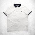 POLO RALPH LAUREN Ribline Polo Shirt XL White Cotton Pique Small Pony Embroidery