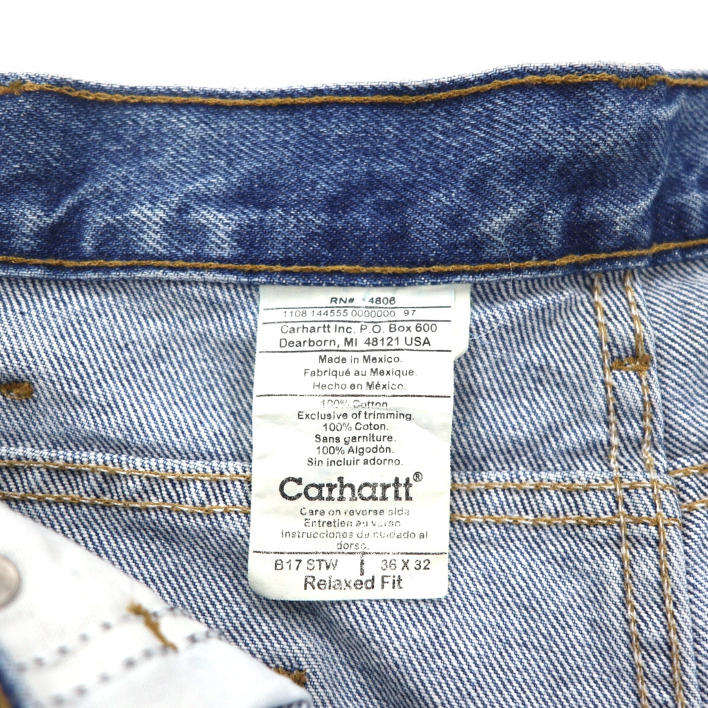 Carhartt Relaxed Fit Baggy Tapered Denim Pants L Indigo Blue RELAXED FIT B13 STW Made in Mexico