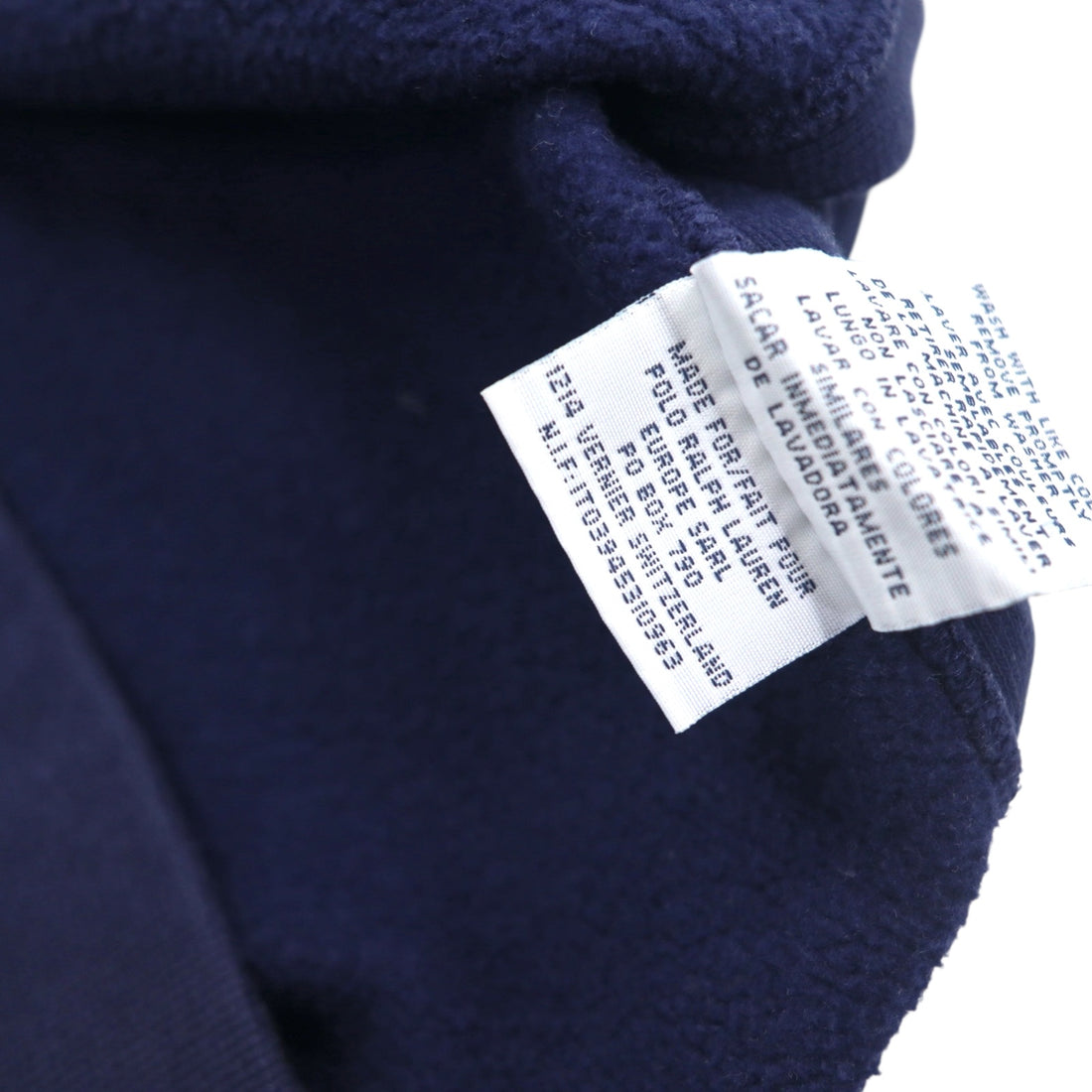 Polo by Ralph Lauren Half Zip Reverse Weave Sweatshirt, XL, Navy, Ribbed Line