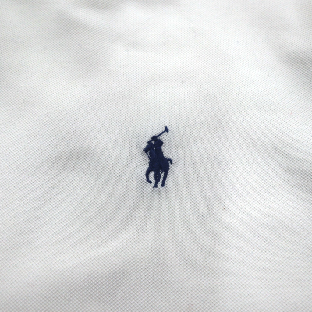 POLO RALPH LAUREN Ribline Polo Shirt XL White Cotton Pique Small Pony Embroidery