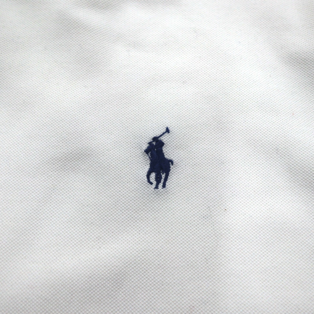 POLO RALPH LAUREN Ribline Polo Shirt XL White Cotton Pique Small Pony Embroidery