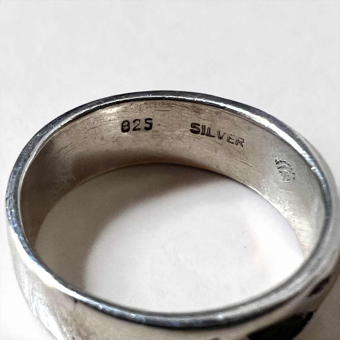 Vintage Sterling Silver 925 Leaf Motif Carved Band Ring Botanical Design