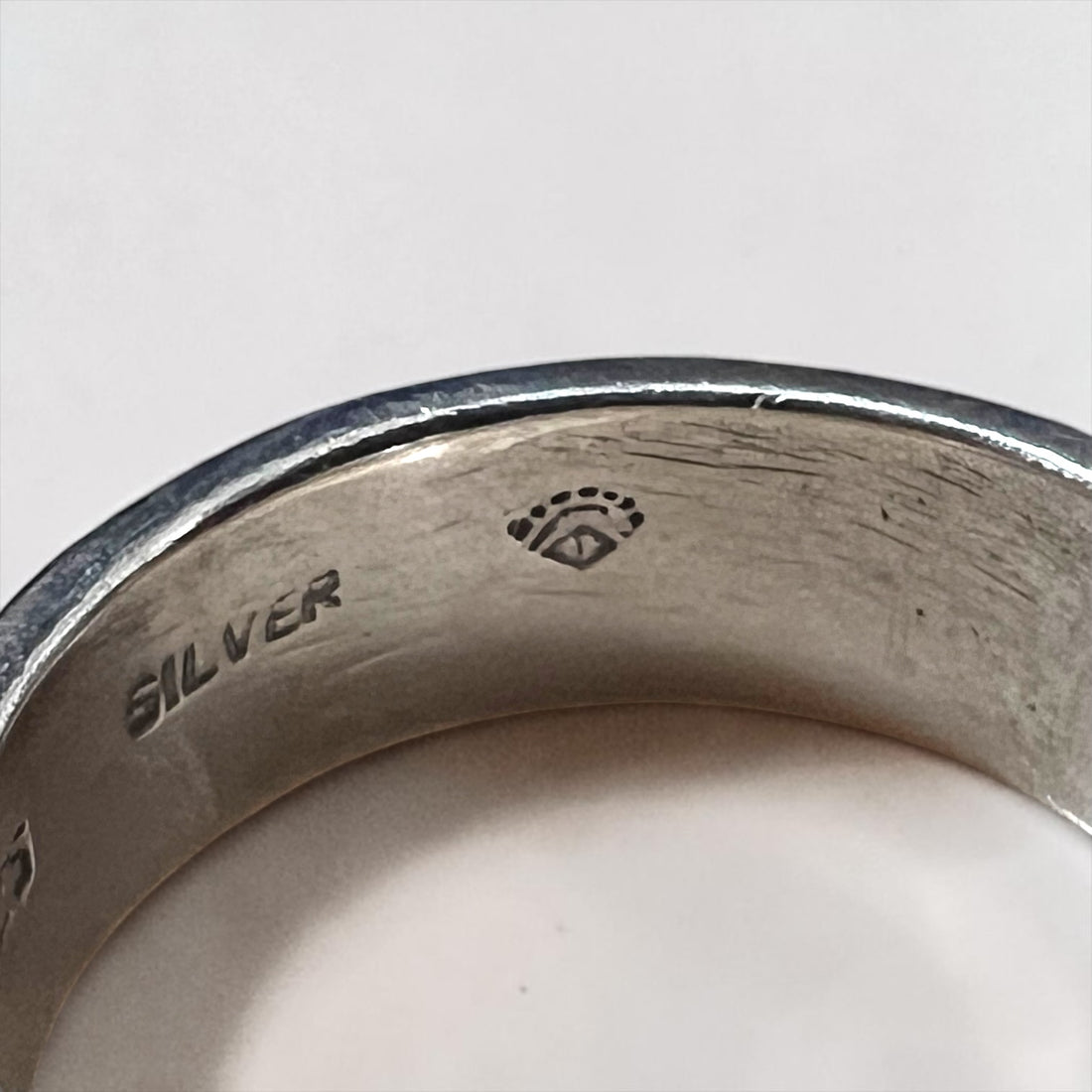 Vintage Sterling Silver 925 Leaf Motif Carved Band Ring Botanical Design