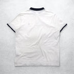 POLO RALPH LAUREN Ribline Polo Shirt XL White Cotton Pique Small Pony Embroidery