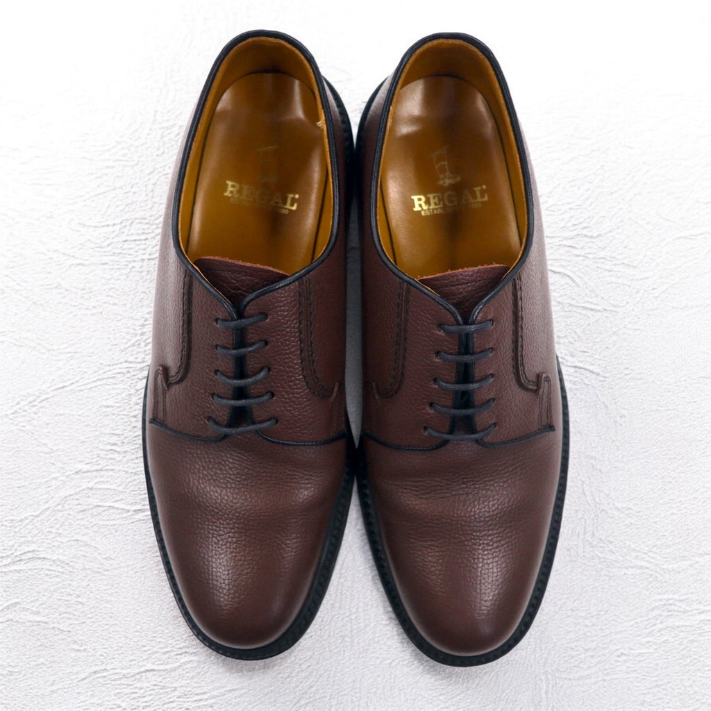 REGAL Plain Toe Dress Shoes 26cm Embossed Goodyear Welt Construction Wingtip 2509 Made in Japan