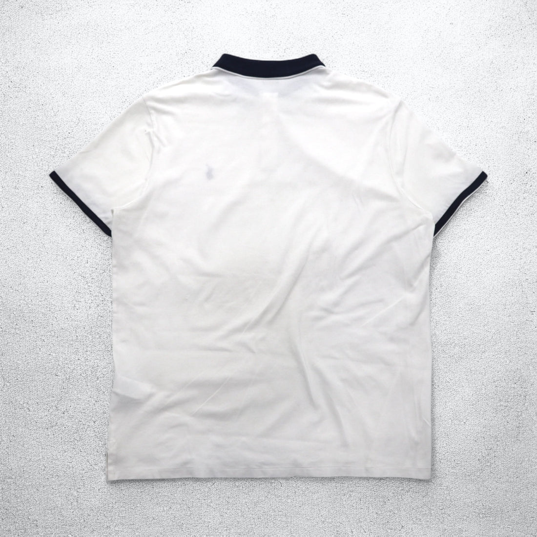 POLO RALPH LAUREN Ribline Polo Shirt XL White Cotton Pique Small Pony Embroidery