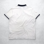 POLO RALPH LAUREN Ribline Polo Shirt XL White Cotton Pique Small Pony Embroidery