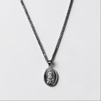 Sterling Silver 925 Our Lady of Guadalupe Oval Medal Necklace Curb Chain