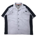 日本然リトテ-古着オンライン-HARLEY DAVIDSON 半袖 ワークシャツ XL グレー コットン バックロゴ 刺繍-HARLEY DAVIDSON Short Sleeve Work Shirt XL Gray Cotton Back Logo Embroidery
