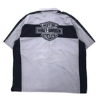 HARLEY DAVIDSON Short Sleeve Work Shirt XL Grey Cotton Back Logo Embroidered