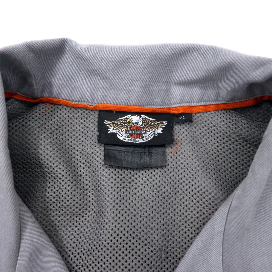 HARLEY DAVIDSON Short Sleeve Work Shirt XL Grey Cotton Back Logo Embroidered