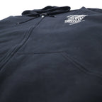 HARLEY DAVIDSON ビッグサイズ フルジップパーカー 3XL ブラック コットン バックロゴ スカル