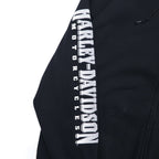 HARLEY DAVIDSON ビッグサイズ フルジップパーカー 3XL ブラック コットン バックロゴ スカル